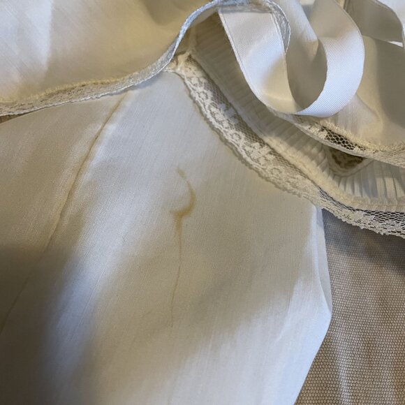 60s Vintage Adonna Ivory Slip Dress With Lace Trim & Ruffle Hem Size 34 S - Picture 5 of 6